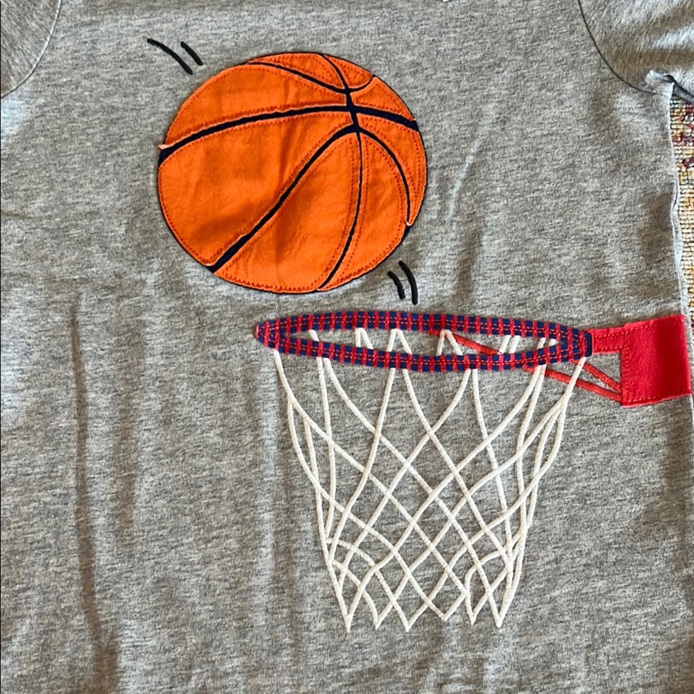 Boden Shirt with Basketball and Hoop Design